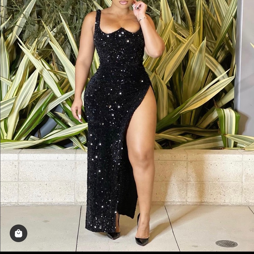 Black Sequin Dress